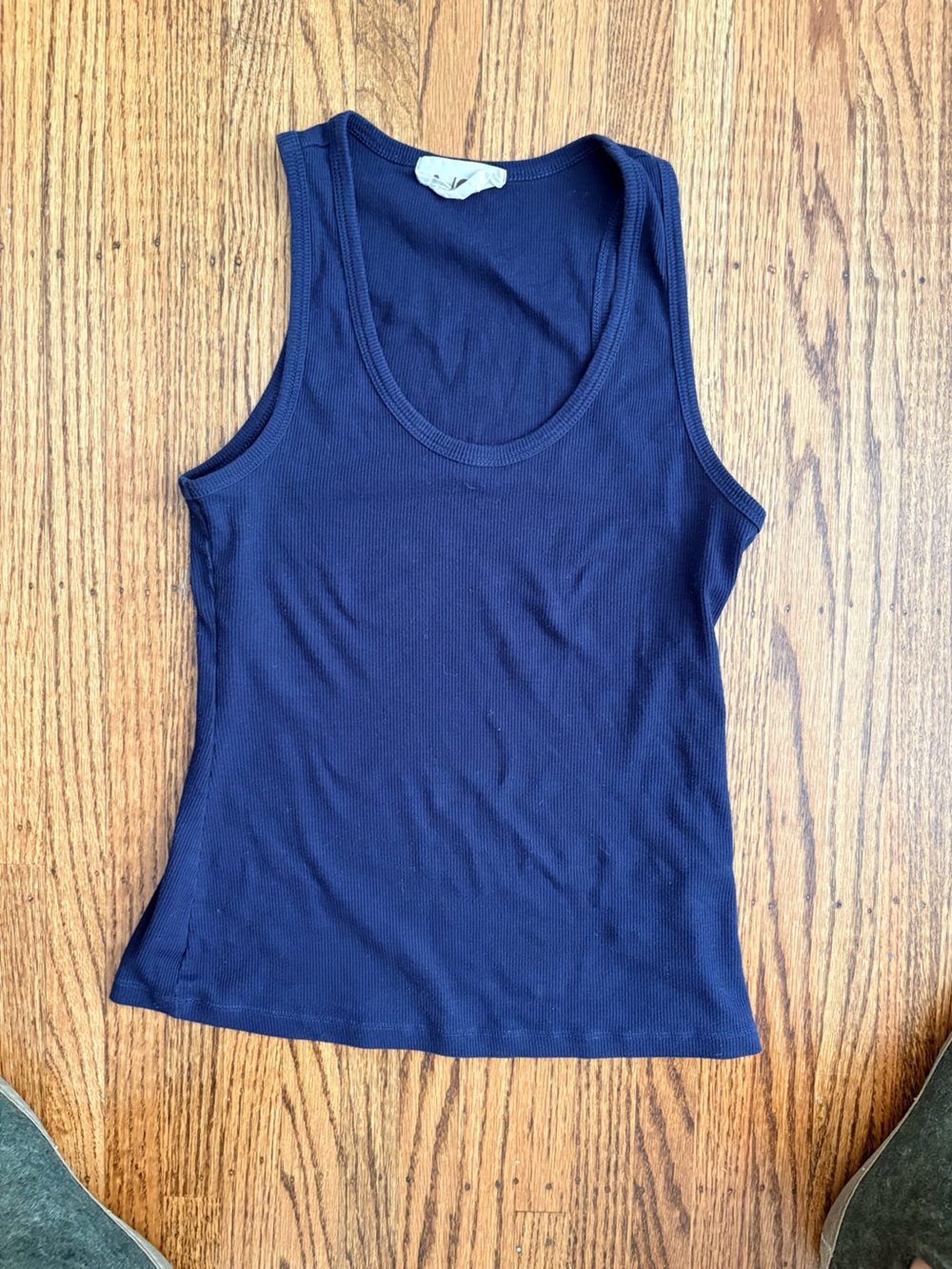 Oak NYC Navy Ribbed Tank Top